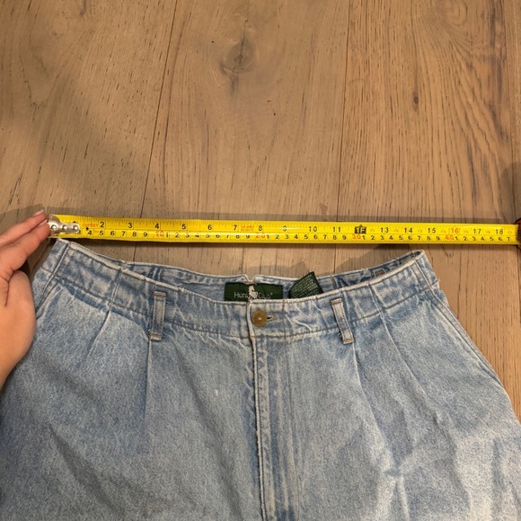 VTG Hunt Club Acid Wash Pleated 90s‎ Denim Shorts Women Size 12 - Picture 7 of 9